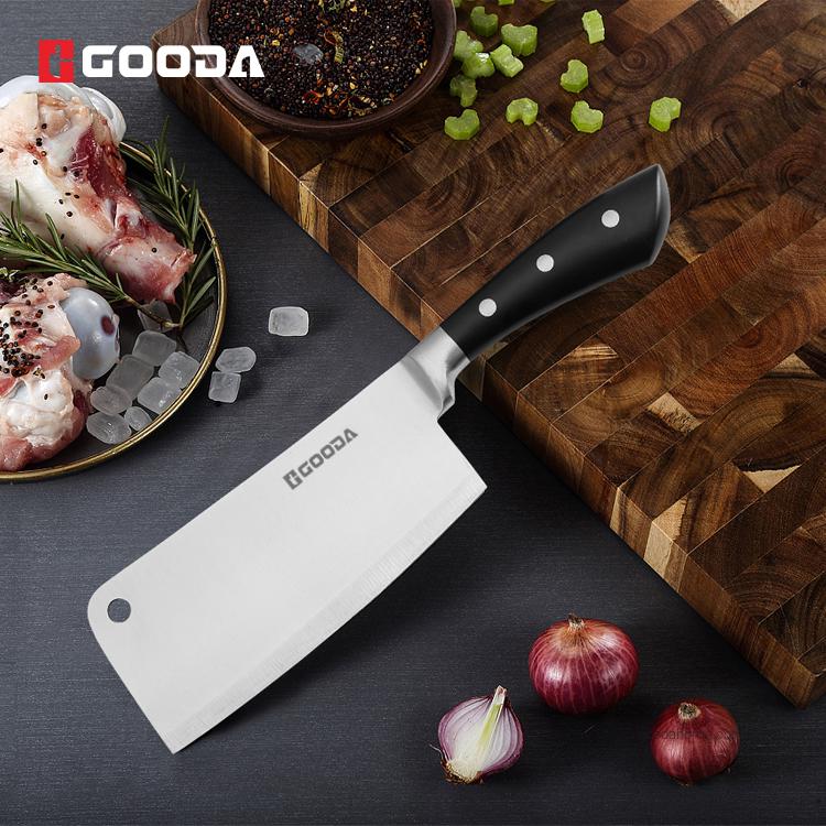 5 Pcs Stainless Steel Hollow Handle Kitchen Knife Set Black Handle Ouda