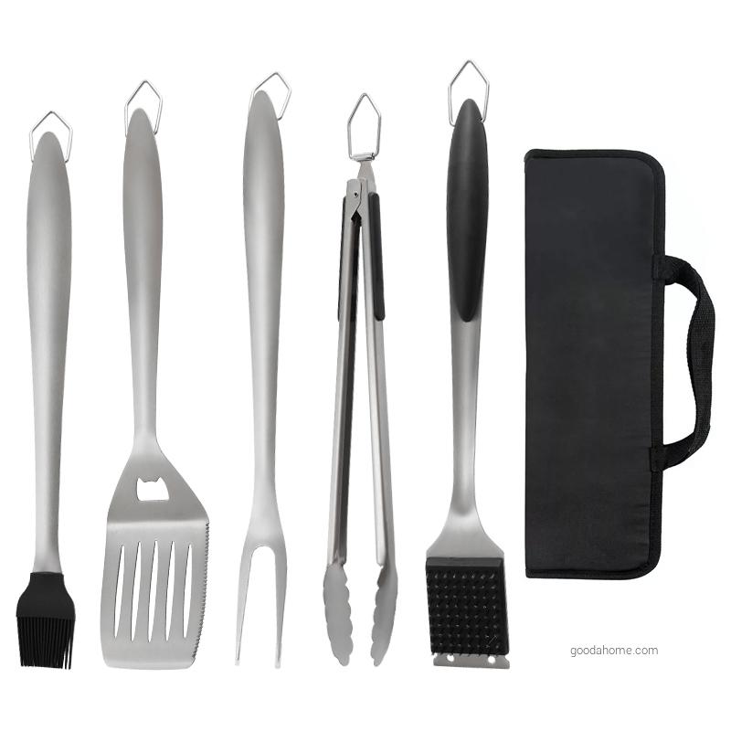 6 Piece Stainless Steel BBQ Grill Set With Oxford Bag