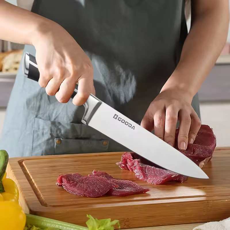 9 Pcs stainless steel black kitchen knife set with block kitchen knife chef knife set