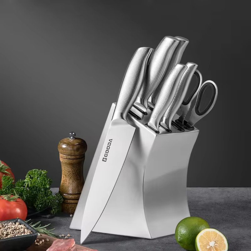 8 Piece Stainless Steel Kitchen Knife Set with Hollow Handle Self-Sharpening