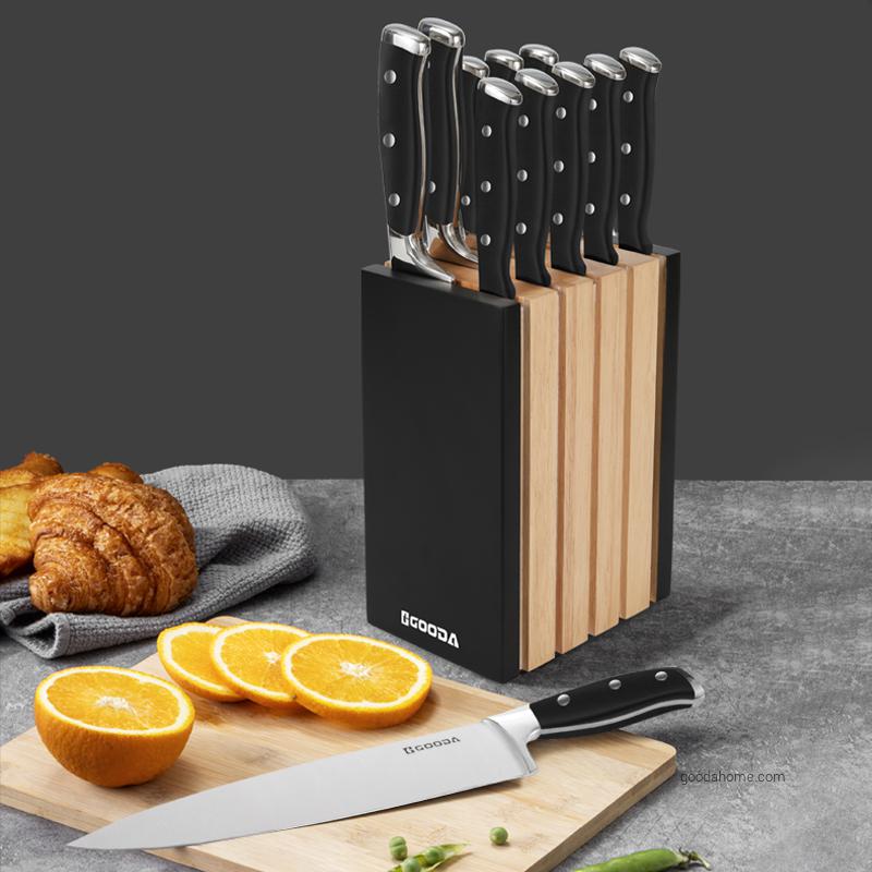 11 Piece High Carbon Stainless Steel Cutlery Kitchen Knife Block Set 