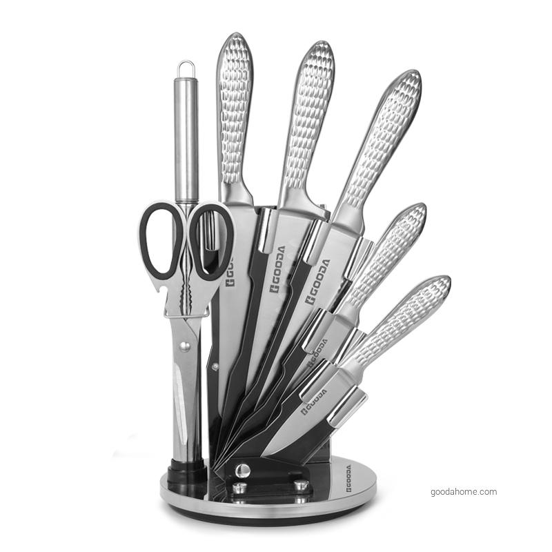 8 Piece Stainless Steel Kitchen Knife Set Chef Knives Set with Knife Holder