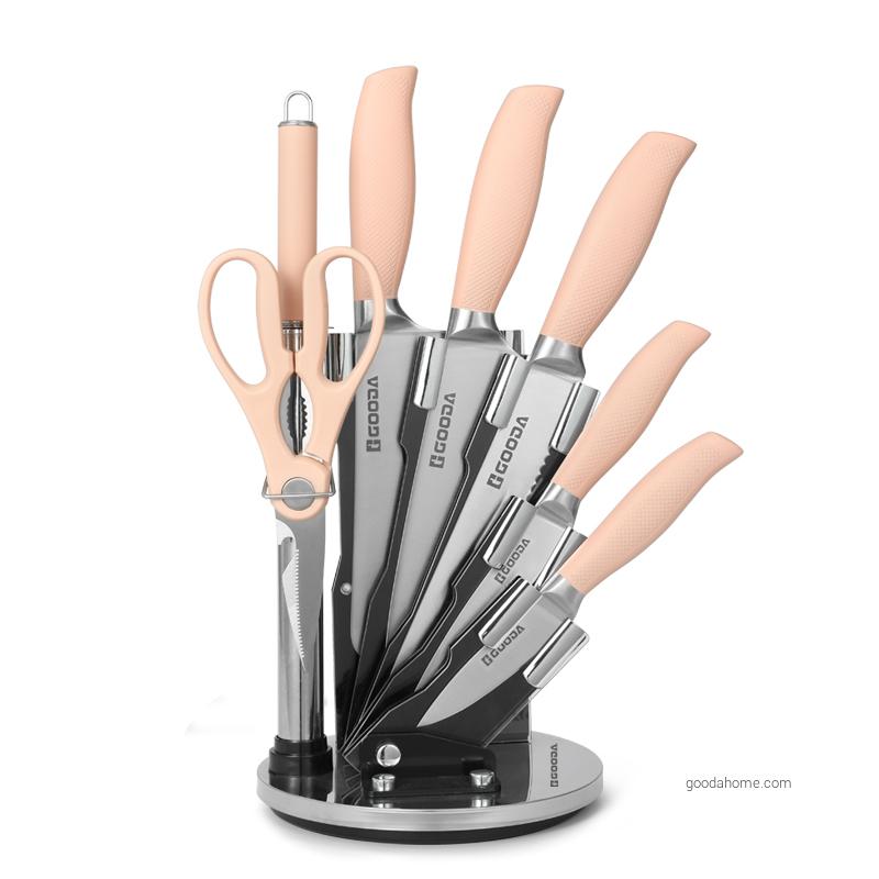 Block Knife Set 8pc Ultra Ultra- Sharp Knife Set with Lightweight Stainless Steel
