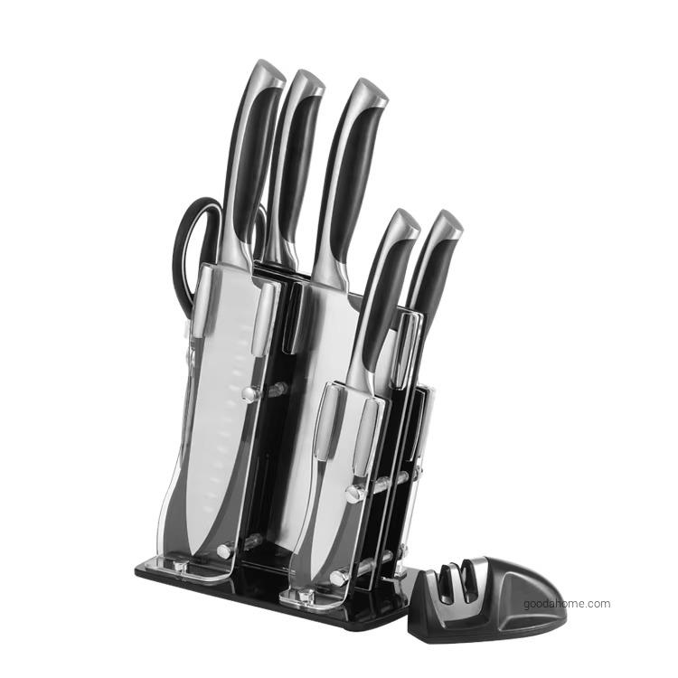 Factory High Quality Stainless Steel Kitchen Knife Set Chef Knives ABS Forged Handle With Block