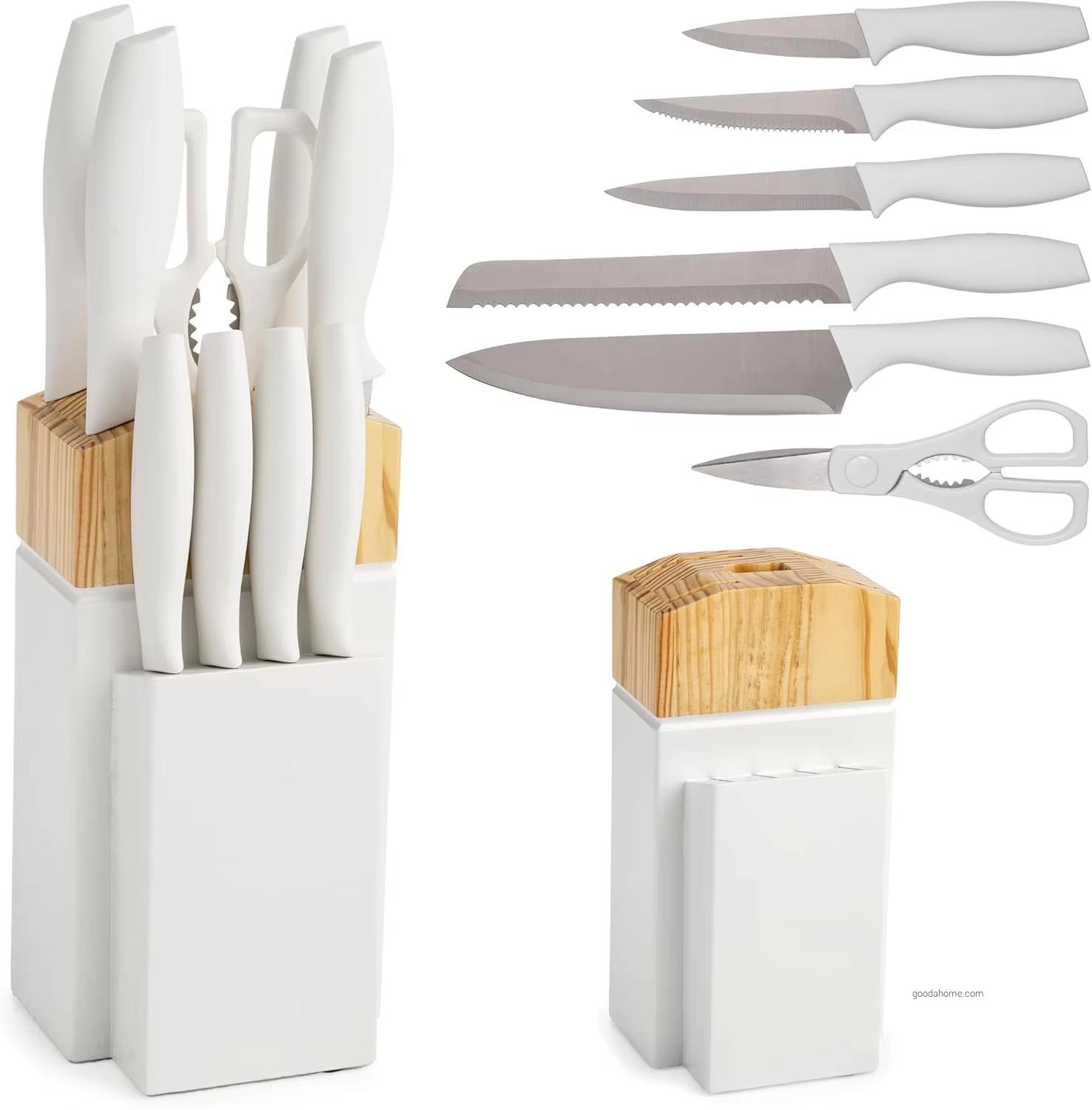 Conjuntos De Facas 10-Piece Knife Set Kitchen Knife Set with Solid Wood Knife Holder to Store the Whole Kitchen Set