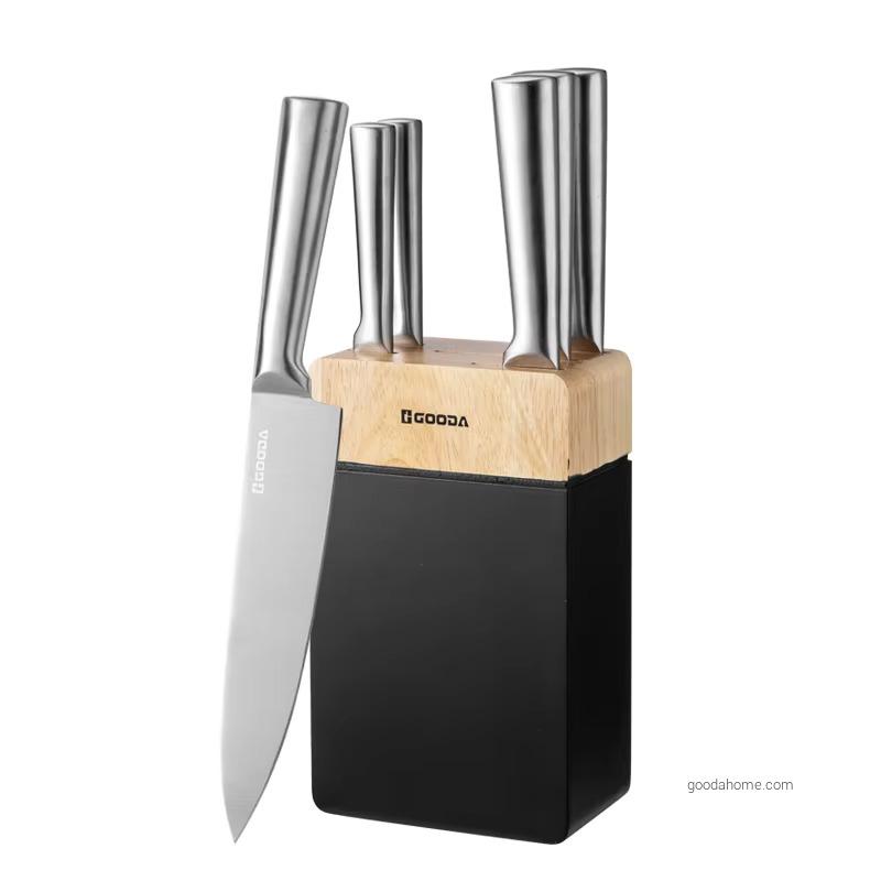 Professional Kitchen Knife Set with Wooden Block - Complete Cutting Solution